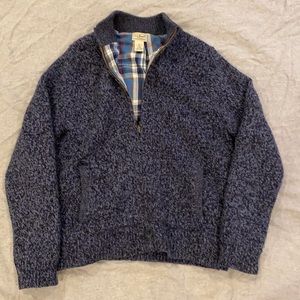 LL Bean wool sweater with flannel lining